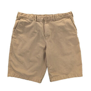 Eddie Bauer Short's 40 (36W) Men's Khaki Flat Front Chino Legendwash Cotton